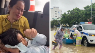 CSGT vượt mưa lũ đưa sản phụ và bệnh nhân đến bệnh viện