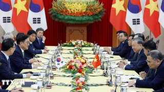 Tổng Bí thư Tô Lâm hội kiến với Chủ tịch Quốc hội Hàn Quốc Woo Won Shik