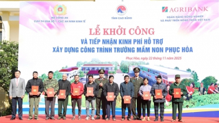 Cụm thi đua số 1 khởi công xây dựng Trường mầm non Phục Hòa, Cao Bằng
