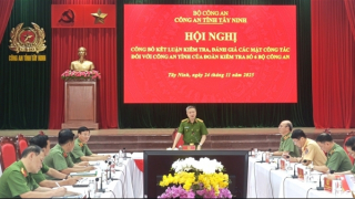 Thứ trưởng Nguyễn Ngọc Lâm kiểm tra công tác tại Công an tỉnh Tây Ninh