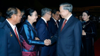 Tổng Bí thư Tô Lâm và Phu nhân kết thúc tốt đẹp chuyến thăm cấp Nhà nước tới Lào