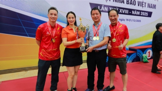 Báo CAND giành 3 Huy chương Vàng tại Giải vô địch bóng bàn Hội Nhà báo Việt Nam 2025
