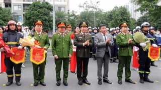 Hơn 4.000 người tham gia diễn tập phương án chữa cháy, cứu nạn, cứu hộ tại nhà cao tầng ở Hà Nội