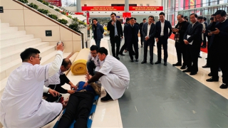 Diễn tập đảm bảo công tác y tế phục vụ Đại hội Đại biểu toàn quốc lần thứ XIV của Đảng