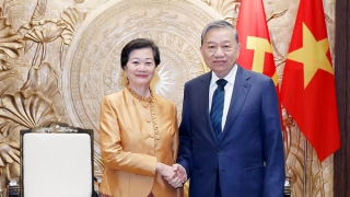 Tổng Bí thư Tô Lâm tiếp Đại sứ Campuchia Chea Kimtha đến chào từ biệt