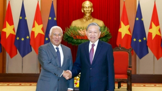 Tổng Bí thư Tô Lâm tiếp Chủ tịch Hội đồng châu Âu António Costa