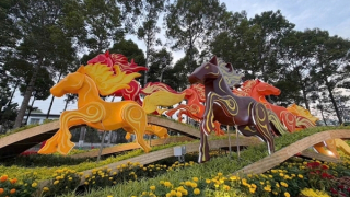 Đồng Tháp: Khai mạc Đường hoa xuân tại phường Đạo Thạnh và phường Cao Lãnh