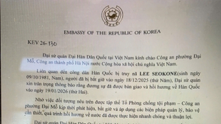 Công an phường Đại Mỗ nhận thư cảm ơn từ Đại sứ quán Đại Hàn Dân Quốc tại Việt Nam