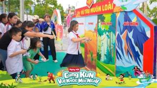 Thông điệp “Cùng KUN bảo vệ muôn loài” được thiếu nhi toàn quốc hưởng ứng qua màn đồng diễn tại sân trường