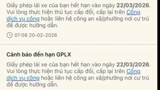 Ứng dụng VNeTraffic sẽ thông báo nhắc thời hạn đổi giấy phép lái xe