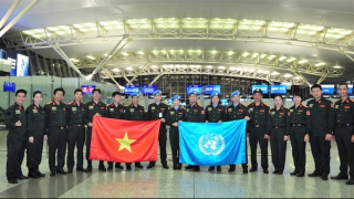 Sáu sĩ quan Công an lên đường thực hiện nhiệm vụ tại Phái bộ UNMIS