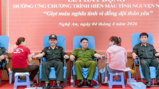 Gần 800 CBCS Trung đoàn CSCĐ Bắc Trung Bộ tham gia hiến máu tình nguyện