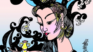 Người phụ nữ trong cửa hàng đồ cổ