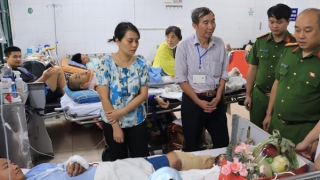Lãnh đạo Công an TP Hà Nội thăm hỏi cán bộ Công an bị thương khi làm nhiệm vụ
