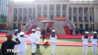 Lễ đón trọng thể Tổng Bí thư, Chủ tịch nước Tô Lâm thăm cấp Nhà nước Sri Lanka