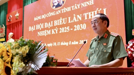 Thứ trưởng Trần Quốc Tỏ chỉ đạo Đại hội Đảng bộ tại Công an tỉnh Tây Ninh