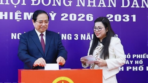 PM Pham Minh Chinh votes in Hanoi as nationwide election underway