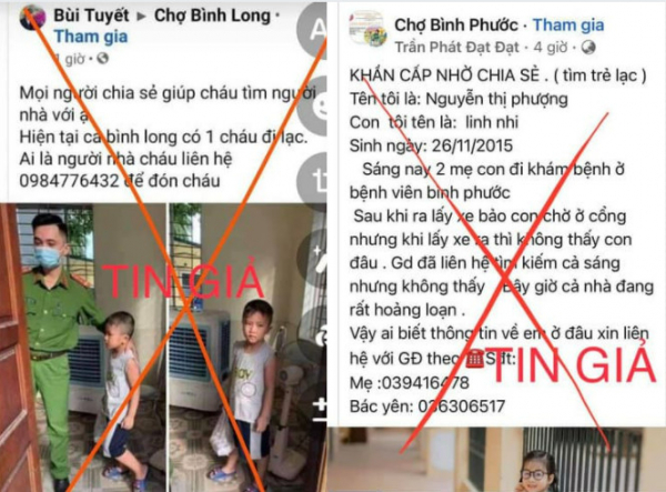 Thông tin tìm trẻ lạc ở Bình Phước là sai sự thật -0