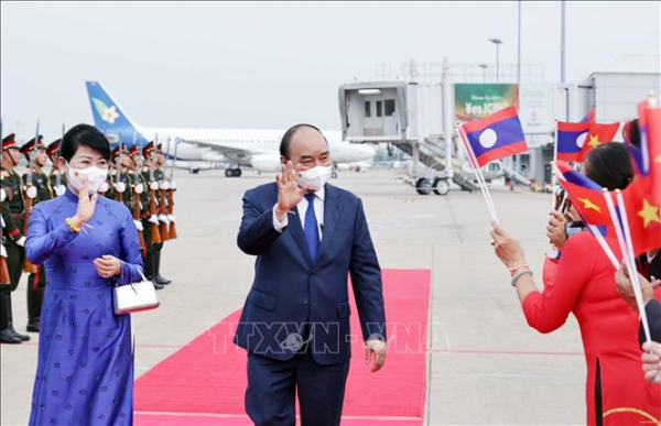Chủ tịch nước Nguyễn Xuân Phúc kết thúc tốt đẹp chuyến thăm hữu nghị chính thức Lào -0
