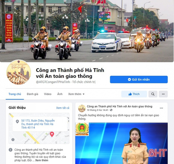 Lực lượng CSGT Công an TP Hà Tĩnh kết nối với người dân qua mạng xã hội -0