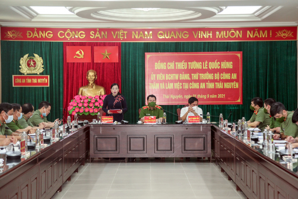 Thứ trưởng Lê Quốc Hùng làm việc với Công an tỉnh Thái Nguyên -0