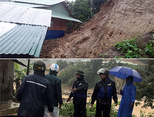 Công an xã bám địa bàn, giúp đỡ nhân dân trong mưa bão -0