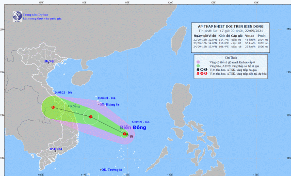Áp thấp nhiệt đới tiếp tục mạnh lên, hướng vào đất liền Thừa Thiên Huế - Bình Định -0