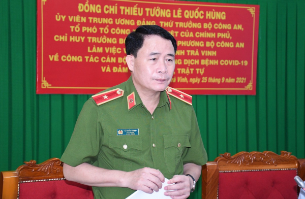 Thứ trưởng Lê Quốc Hùng kiểm tra công tác tại Công an tỉnh Trà Vinh -2