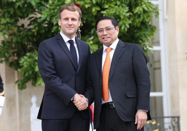 Thủ tướng Phạm Minh Chính hội kiến Tổng thống Pháp Emmanuel Macron -0