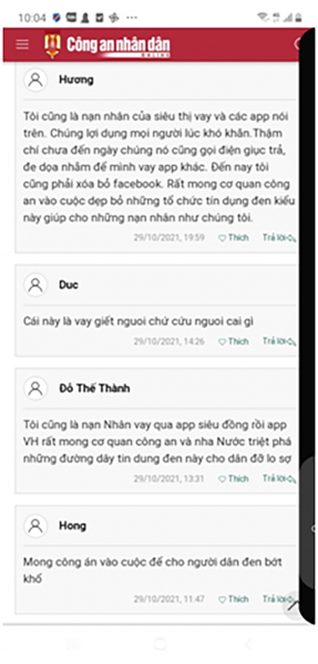 Đọc báo, nhiều nạn nhân của các app “tín dụng đen” kêu cứu -0