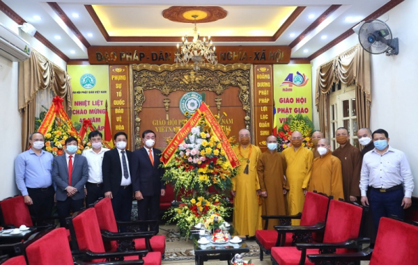MPS leader congratulate Buddhist dignitaries 40th founding anniversary of Vietnam Buddhist Sangha -0