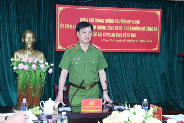 Thứ trưởng Bộ Công an Nguyễn Duy Ngọc thăm và làm việc tại Công an tỉnh Đồng Nai -0