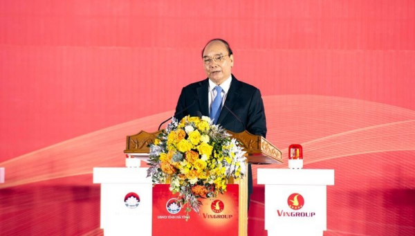 Chủ tịch nước Nguyễn Xuân Phúc dự Lễ khởi công nhà máy sản xuất pin VINES của Tập đoàn Vingroup -0