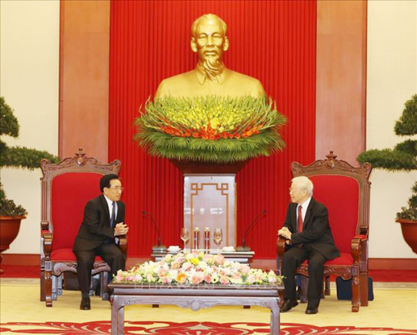 Tổng Bí thư Nguyễn Phú Trọng tiếp Thủ tướng Lào Phankham Viphavanh -0