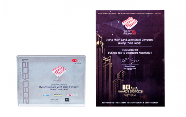 Hưng Thịnh Land nhận giải thưởng Top 10 Nhà phát triển bất động sản hàng đầu Việt Nam  -0