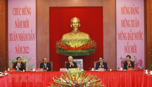 Tổng Bí thư Nguyễn Phú Trọng chúc Tết các lãnh đạo lão thành cách mạng -4