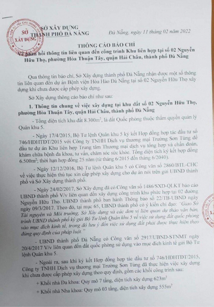 Đà Nẵng:  Xử lý bệnh viện không phép xây dựng trên khu đất Quốc phòng 6.500 m2  -0