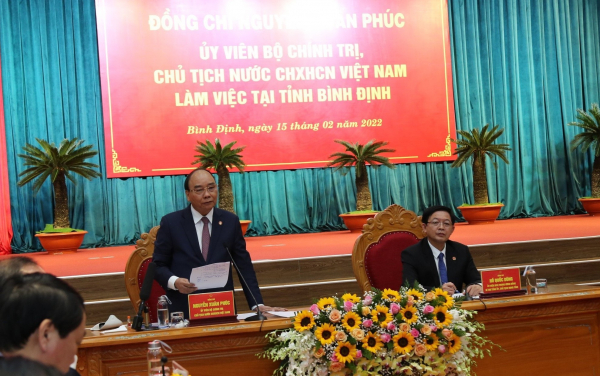 Chủ tịch nước Nguyễn Xuân Phúc thăm, làm việc tại tỉnh Bình Định -0