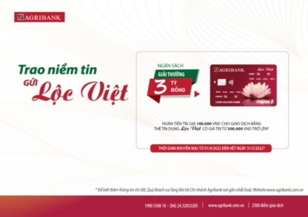 Mở thẻ miễn phí – Chi tiêu hoàn tiền cùng thẻ tín dụng nội địa Lộc Việt của Agribank -0