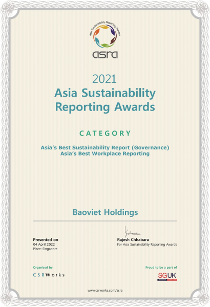 Bảo Việt - đại diện duy nhất của Việt Nam đoạt giải Vàng Báo cáo Phát triển bền vững Quản trị công ty tốt nhất Châu Á  -0