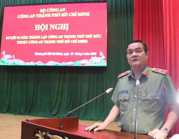 Thứ trưởng Lương Tam Quang dự, chỉ đạo Hội nghị sơ kết 1 năm thành lập Công an TP Thủ Đức -0