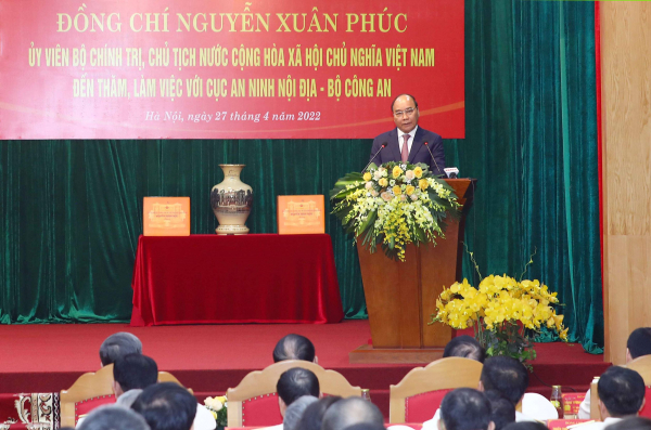 Chủ tịch nước Nguyễn Xuân Phúc thăm, làm việc với Cục An ninh nội địa, Bộ Công an -0