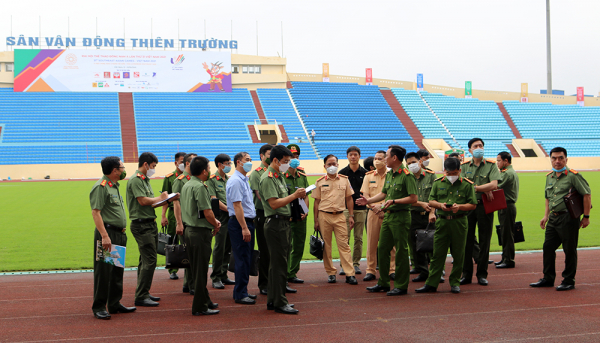 Tiểu ban ANTT SEA Games 31 - Bộ Công an khảo sát công tác đảm bảo ANTT phục vụ thi đấu SEA Games 31 tại Nam Định -0