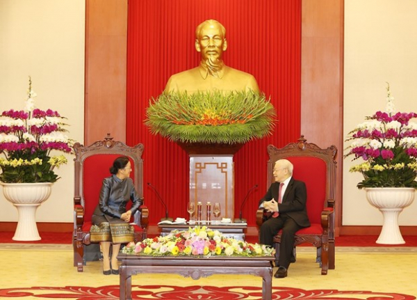 Tổng Bí thư Nguyễn Phú Trọng tiếp Phó Chủ tịch nước Lào Pany Yathotou -0