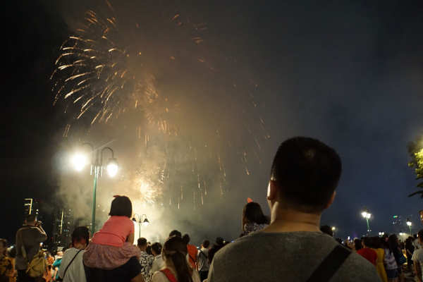 Người dân TP Hồ Chí Minh mãn nhãn với màn bắn pháo hoa mừng 47 năm thống nhất đất nước -0