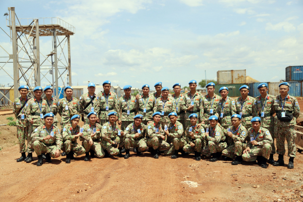 Đoàn tiền trạm Công binh Việt Nam hành quân an toàn đến Phái bộ UNISFA -0