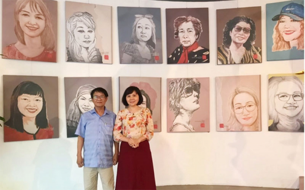 Tiếp nhận 100 tranh chân dung các nhà báo nữ của nhà báo Huỳnh Dũng Nhân -0
