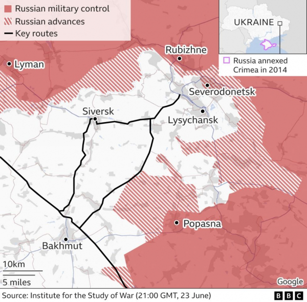 Nga tiến công, áp sát thành phố cuối cùng Ukraine kiểm soát ở Lugansk -0
