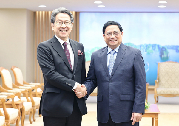Thủ tướng Phạm Minh Chính tiếp Chủ tịch Hội đồng Quản trị Ngân hàng Hợp tác quốc tế Nhật Bản -0