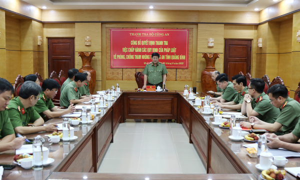 Thanh tra việc chấp hành các quy định của pháp luật về phòng, chống tham nhũng tại Công an tỉnh Quảng Bình -0